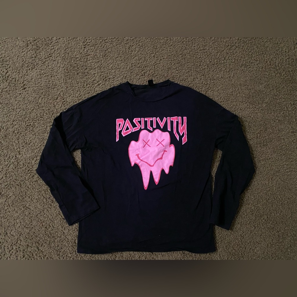 SHEIN black positivity long sleeve shirt size (S/M)